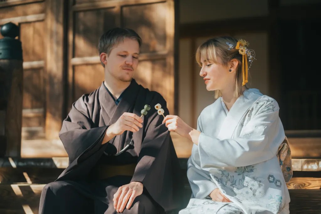 couple wearing kimono